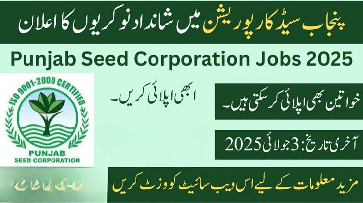 Punjab Seed Corporation Jobs 2025O Online Apply